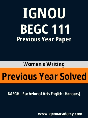BEGC 111 Previous Year Solved Question Paper