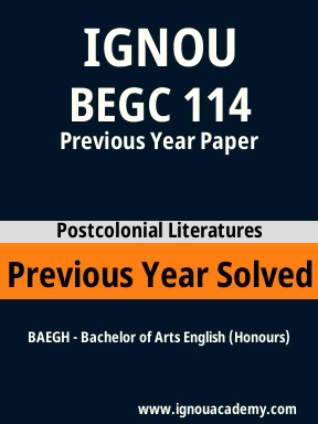 BEGC 114 Previous Year Solved Question Paper