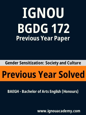 BGDG 172 Previous Year Solved Question Paper