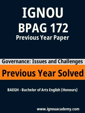 BPAG 172 Previous Year Solved Question Paper