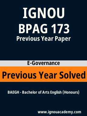 BPAG 173 Previous Year Solved Question Paper