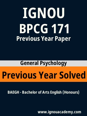 BPCG 171 Previous Year Solved Question Paper