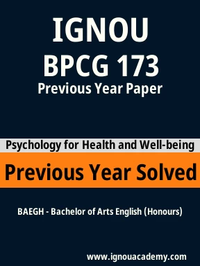 BPCG 173 Previous Year Solved Question Paper