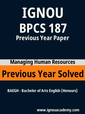 BPCS 187 Previous Year Solved Question Paper