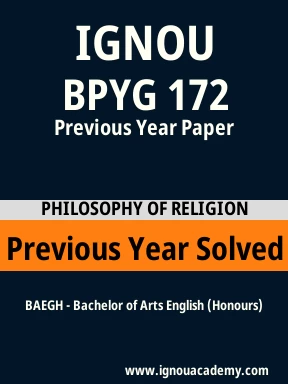 BPYG 172 Previous Year Solved Question Paper