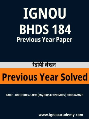 BHDS 184 Previous Year Solved Question Paper