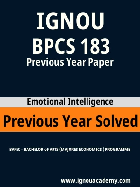 BPCS 183 Previous Year Solved Question Paper