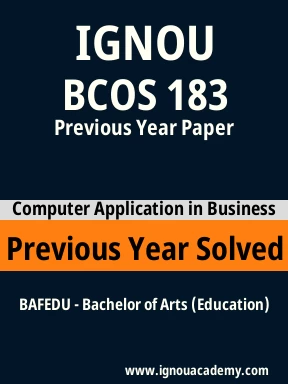 BCOS 183 Previous Year Solved Question Paper