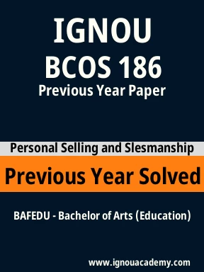 BCOS 186 Previous Year Solved Question Paper