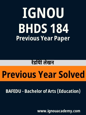 BHDS 184 Previous Year Solved Question Paper