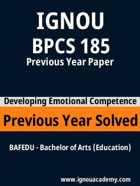 BPCS 185 Previous Year Solved Question Paper