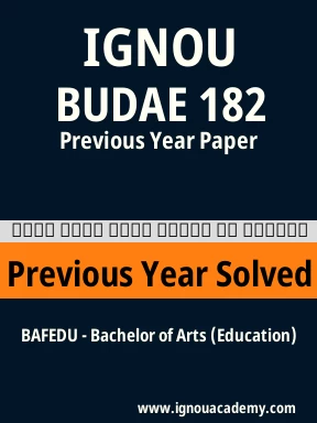 BUDAE 182 Previous Year Solved Question Paper