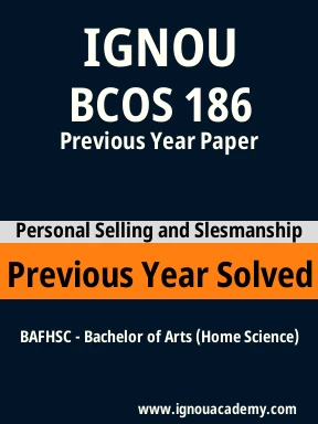 BCOS 186 Previous Year Solved Question Paper