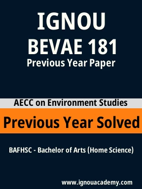 BEVAE 181 Previous Year Solved Question Paper