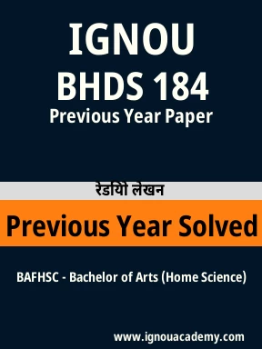 BHDS 184 Previous Year Solved Question Paper