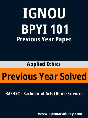 BPYI 101 Previous Year Solved Question Paper