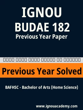BUDAE 182 Previous Year Solved Question Paper