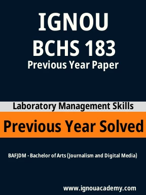 BCHS 183 Previous Year Solved Question Paper