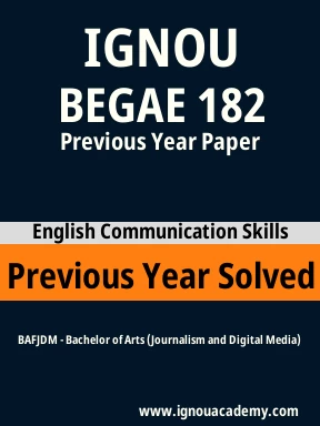 BEGAE 182 Previous Year Solved Question Paper