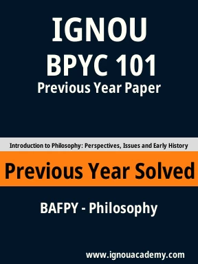 BPYC 101 Previous Year Solved Question Paper