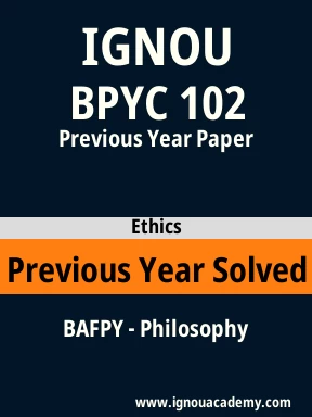 BPYC 102 Previous Year Solved Question Paper