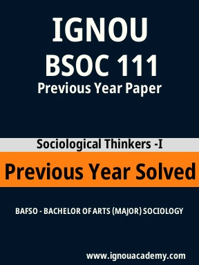 BSOC 111 Previous Year Solved Question Paper