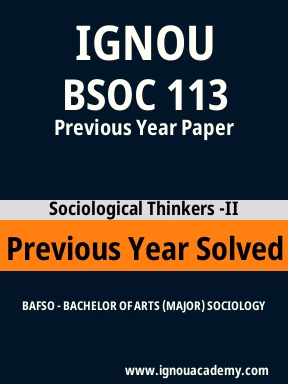 BSOC 113 Previous Year Solved Question Paper
