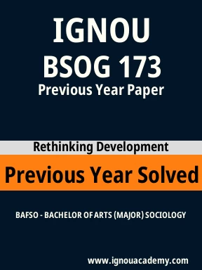 BSOG 173 Previous Year Solved Question Paper