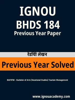 BHDS 184 Previous Year Solved Question Paper