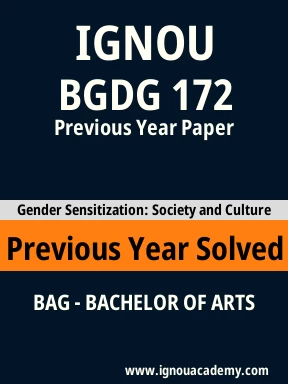 BGDG 172 Previous Year Solved Question Paper