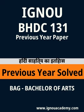 BHDC 131 Previous Year Solved Question Paper