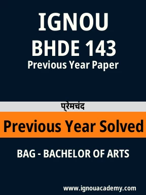 BHDE 143 Previous Year Solved Question Paper