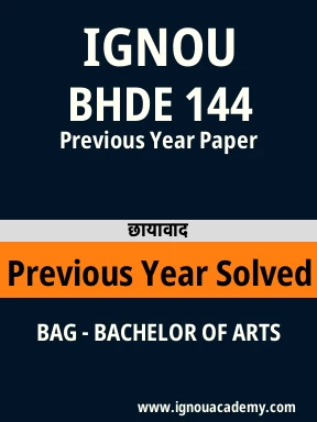 BHDE 144 Previous Year Solved Question Paper