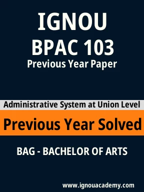 BPAC 103 Previous Year Solved Question Paper