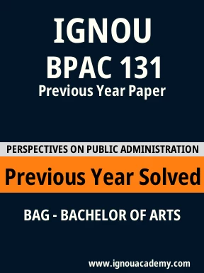 BPAC 131 Previous Year Solved Question Paper