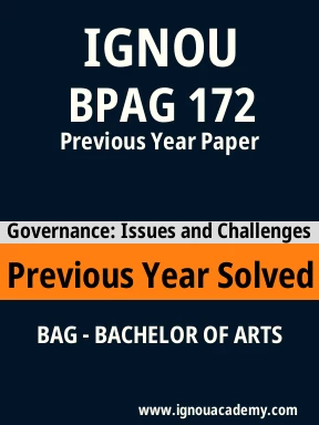 BPAG 172 Previous Year Solved Question Paper