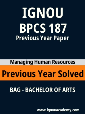 BPCS 187 Previous Year Solved Question Paper