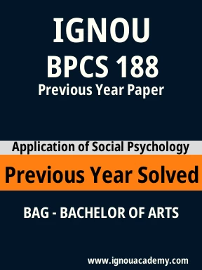 BPCS 188 Previous Year Solved Question Paper