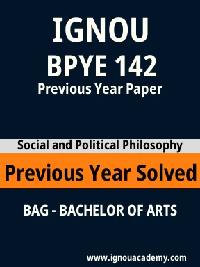 BPYE 142 Previous Year Solved Question Paper