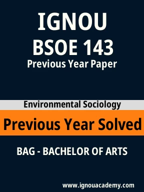 BSOE 143 Previous Year Solved Question Paper