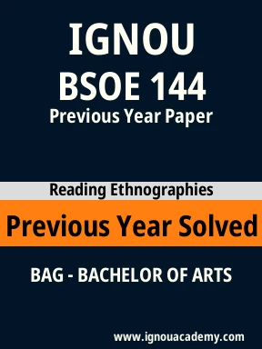 BSOE 144 Previous Year Solved Question Paper