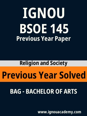 BSOE 145 Previous Year Solved Question Paper