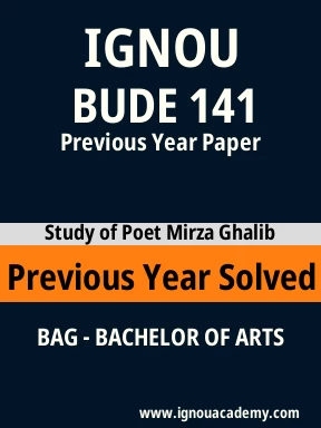 BUDE 141 Previous Year Solved Question Paper