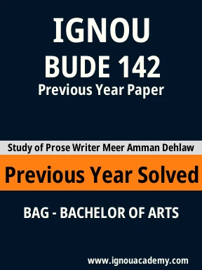 BUDE 142 Previous Year Solved Question Paper