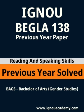 BEGLA 138 Previous Year Solved Question Paper