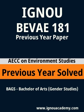 BEVAE 181 Previous Year Solved Question Paper