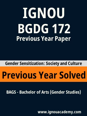 BGDG 172 Previous Year Solved Question Paper
