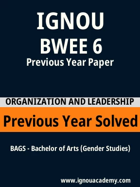 BWEE 6 Previous Year Solved Question Paper