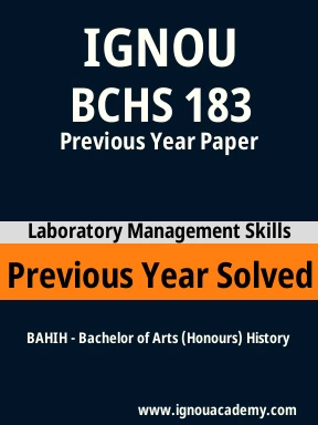 BCHS 183 Previous Year Solved Question Paper