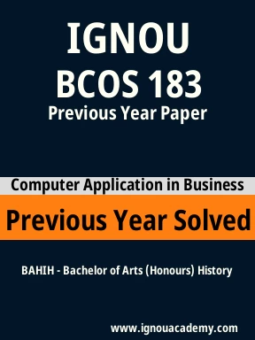 BCOS 183 Previous Year Solved Question Paper